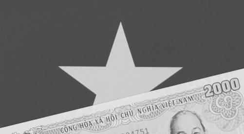 ベトナム国旗と紙幣の画像